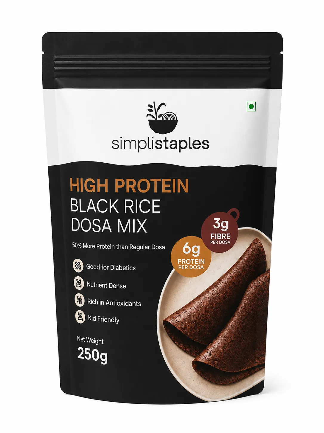High Protein Black Rice Dosa Mix